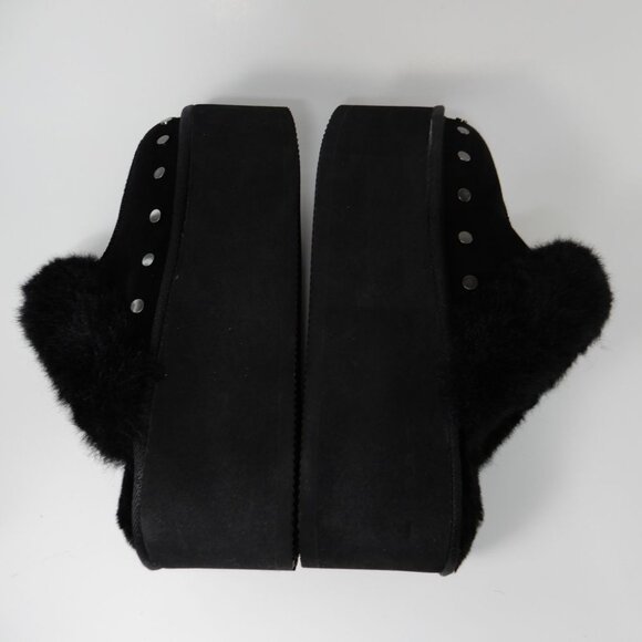 Candie's Sabi Faux Fur Platform Mule Clogs Size 7 Black Suede Studs NEW - Picture 13 of 14